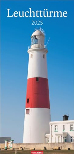 Leuchttürme Kalender 2025: Langer Bild-Kalender mit 12 spektakulären Fotos. Wandkalender XL 2025. Vertikaler Kalender mit atemberaubenden Leuchtturm-Fotografien. 33 x 68 cm.
