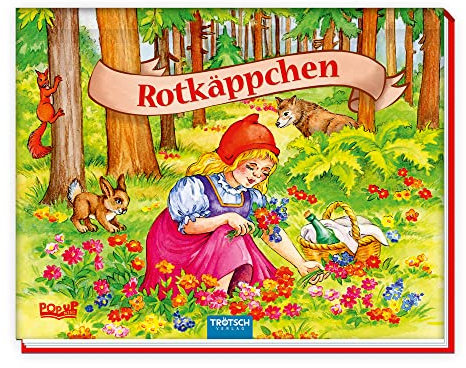 TRÖTSCH - Mini-Pop-up-Buch Rotkäppchen | Handliches Märchenbuch mit aufklappbaren 3D-Szenen: Liebevoll illustriertes Kinderbuch zum Vorlesen, ideal als kleines Mitbringsel | Ab 3 Jahren