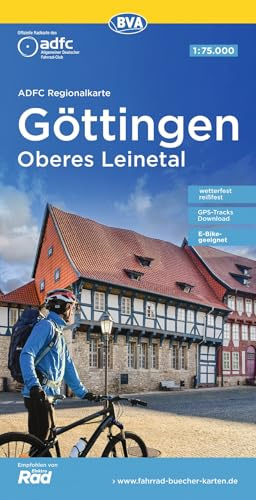 BVA ADFC Regionalkarte Göttingen Oberes Leinetal 1:75.000: mit Tagestourenvorschlägen, reiß- und wetterfest, E-Bike-geeignet, GPS-Tracks Download