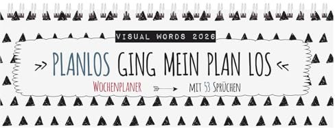 Tischquerkalender Visual Words 2026: 1 Woche 2 Seiten; Tischkalender quer mit viel Platz für Notizen; Format: 29,8 x 10,5 cm