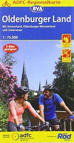 ADFC-Regionalkarte Oldenburger Land, 1:75.000, mit Tagestourenvorschlägen, reiß- und wetterfest, E-Bike-geeignet, GPS-Tracks Download: Mit Ammerland, ... und Unterweser (ADFC-Regionalkarte 1:75000)