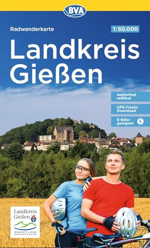 BVA Radwanderkarte Landkreis Gießen 1:50.000: reiß- und wetterfest, GPS-Tracks Download, E-Bike geeignet