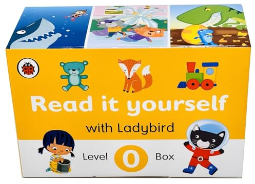 Ladybird Read it Yourself Tuck Box Level 0: 10 Books Box Set (Space Party,Emma Explorer,Pippa and the Pip, Go Kit Cat,Gus and Ross,Wags the Big Dog,Dash is Fab,Jack and Jen,Barn Owl & Camping Trip)