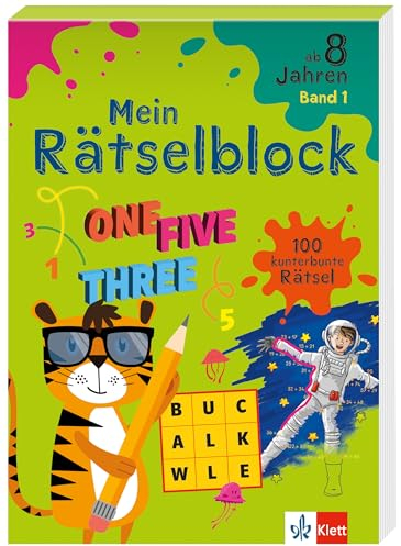 Klett Rätselblock ab 8 Jahre Band 1: 100 kunterbunte Rätsel und Kinderbeschäftigung für Reisen und zu Hause