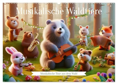 Musikalische Waldtiere (Wandkalender 2026 DIN A2 quer), CALVENDO Monatskalender: Ein perfektes Geschenk, ideal für Kinder, Naturliebhaber, ... die das Besondere schätzen (CALVENDO Spass)