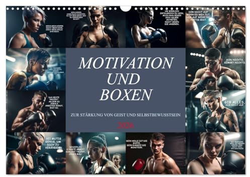 Motivation und Boxen (Wandkalender 2026 DIN A3 quer), CALVENDO Monatskalender: Sie sind auf der Suche nach mehr Selbstbewusstsein, dann sind Sie mit ... auf dem richtigen Weg. (CALVENDO Sport)