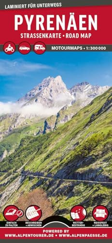MoTourMaps Pyrenäen (Frankreich • Spanien) 1:300.000: Auto- und Motorradkarte: reißfest • wasserfest • beschreibbar (MOTOURMAPS: Laminierte Auto- und Motorrad-Straßenkarten für unterwegs)