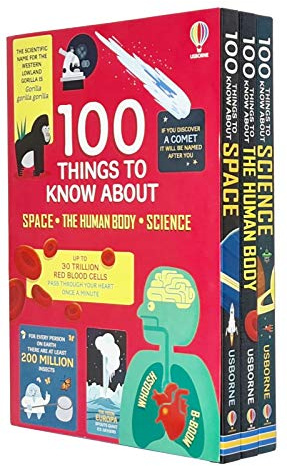 Usborne 100 Things to Know About 3 Books Collection Set (Science, The Human Body & Space)