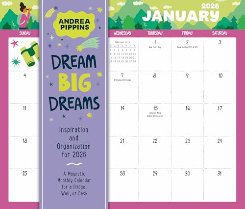 Dream Big Dreams Magnetic Wall Calendar 2026: Inspiration and Organization for 2026