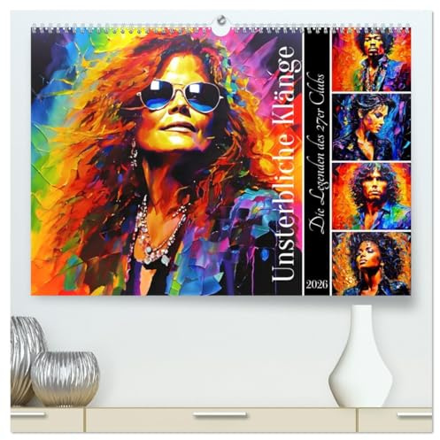 Unsterbliche Klänge (hochwertiger Premium Wandkalender 2026 DIN A2 quer), Kunstdruck in Hochglanz: Feiern Sie die ikonischen Musiker, die im Alter von ... für immer weiterleben. (CALVENDO Menschen)