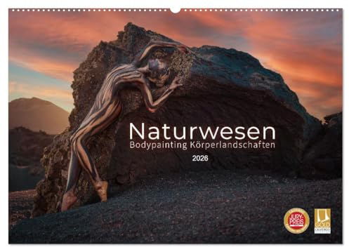 Naturwesen - Bodypainting Körperlandschaften (Wandkalender 2026 DIN A2 quer), CALVENDO Monatskalender: Fantasievolle Bodypaintings in surrealen Landschaften (CALVENDO Kunst)