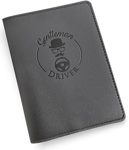 Jolis Papiers Porte Carte Grise Porte Papiers Voiture Permis De Conduire Cuir Synthétique Etui Carte Grise Noir Haute Qualité Gentleman Driver - Marque Française