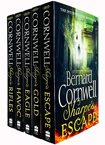 Bernard cornwell the sharpe series 6 to 10 books collection set (rifles, havoc, eagle, gold, escape)