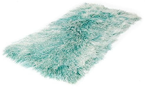 Reissner Lammfelle Tibet Lammfell Auflage TP1 60x120cm Farbe Mint/weiß (Tops) JYB05 TP1