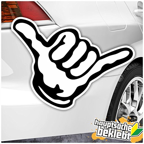 Kiwistar - Autoaufkleber - 30x20 cm - Hang Loose - Surfer Hand für Auto, Laptop, Fahrrad, LKW, Motorrad Aufkleber Mehrfarbig Sticker Decal