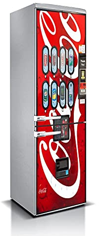Vinyl für Kühlschrank Cocacola verschiedene Maße, 185 x 60 cm, starker Klebstoff, dekorativer Aufkleber mit elegantem Design