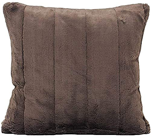 Paoletti Empress Cushion Cover – Soft Faux Fur Velvet Decorative Cushion Case with Concealed Zip for Elegant Home Styling (Taupe - 45x45cm)