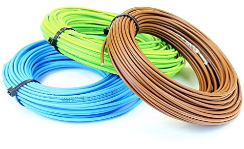4 mm Single Core Conduit Cable 6491X Blue & Brown & Yellow/Green Ali's DIY - 40 Metre Cut Length