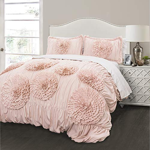 Lush Decor, Bettdecke, Kissenbezüge, Serena-Set, pink Blush, King Size