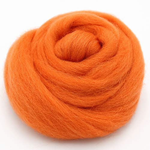 mjolda Filzwolle 20gr. Dunkelorange, Merinowolle/Märchenwolle zum Trockenfilzen und Nassfilzen