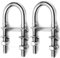 wellenshop 2 x U-Bolzen M4 Gewinde Edelstahl mit Mutter Gegenplatte Unterlegscheibe Gewindebolzen Bügelbolzen Rundstahlbolzen Rundstahlbügel
