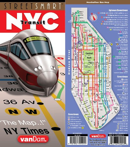 StreetSmart NYC Transit Map by VanDam-Laminated pocket size Transit map w/ subway, bus, ferry and train lines plus attractions in the Five Boros of ... Bronx, Queens & Staten Island, 2026 Edition Map – Folded Map