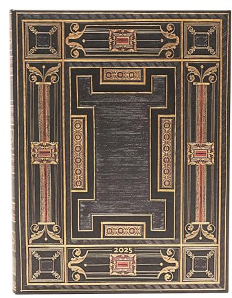 Onyx (Asterales) Ultra 12-month Day-at-a-time Hardback Dayplanner 2025 (Elastic Band Closure): jeden dzień na stronie, zamykany na gumkę, papier 80 gsm