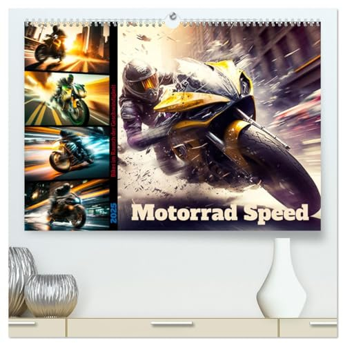 Motorrad Speed (hochwertiger Premium Wandkalender 2025 DIN A2 quer), Kunstdruck in Hochglanz