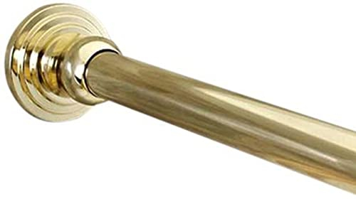 Dynasty Hardware DYN-SR60-PB Duschvorhangstange und Befestigungsklammern, 2,5 cm Durchmesser, poliertes Messing