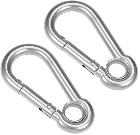 sourcing map 2Stk.3,16/80,3mm 304 Karabinerhaken mit Karabinerhaken für Clip Haken