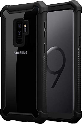Cadorabo Hülle kompatibel mit Samsung Galaxy S9 Plus Schutzhülle TPU Silikon Case Outdoor Hybrid Design Anti Rutsch Slim Kratzfest Gummi mit Rundumschutz Case Hülle für Galaxy S9 Plus in Schwarz