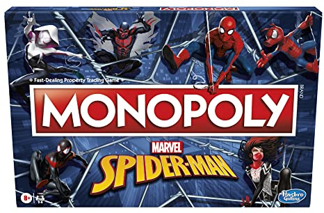 Monopoly Marvel Spider-Man Edition, Superhelden-Brettspiel, lustiges Spiel für Kinder ab 8 Jahren, Multi