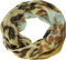 fashionchimp Loop Schlauchschal für Damen mit Leoparden-Print Muster, Baumwolle und Viskose, XXL Schal (Braun-Türkis)