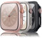 Amzpas 【3 Pezzi】 Cover per Apple Watch SE 40mm Series 6 5 4 40mm con Pellicola Protettiva, Vetro Temperato Rigida Custodia per Apple Watch 40mm Series 6 5 4 SE
