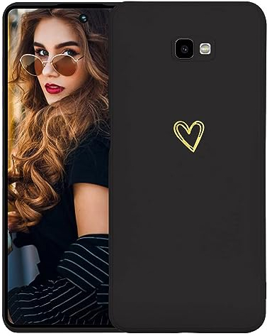 Kaywzo Hülle für Samsung Galaxy J4+/J4 Plus,Weich TPU Silikon Handyhülle mit Herzmuster,Minimalismus Design,Ultradünn Mädchen Stoßfest Kratzfeste Schutzhülle Case Cover,Schwarz