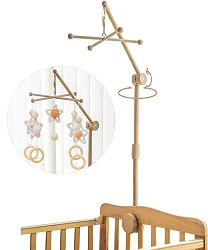 Lanttoe Baby Mobile Halterung Holz für Babybett Kinderbett Mobile Halterung Pro mit DIY-Zubehör