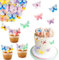 DazzJoy Schmetterlinge Tortendeko Essbar,72 Stück Schmetterling Essbare Tortendeko,Esspapier Tortendeko Geburtstag,Essbare Schmetterlinge für Torte Hochzeit,Kuchen Deko Essbare,Tortendeko Mädchen