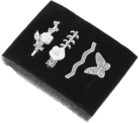 PHENOFICE 4stücke Silikon Watch Strap Charms Mit Strass Dekorative Ringe Für Smartwatch Armband Robuste Uhrenband Deko Komfortabel Langhaltig Kompatibel Mit Apple Watch Silber