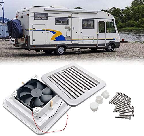 Ventola di raffreddamento per auto SANWAN, ventola di ventilazione a prova di polvere con scarico laterale da 12 V per camper, rimorchio, barca e yacht, bianco, ventilazione caravan