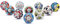 Ajuny Set of 10 Ceramic Knobs – Colorful Hand Painted Flower Design Pulls for Kitchen Cabinets Bathroom Cupboards Dresser Drawers – Decorative Handmade Pottery Door Handles