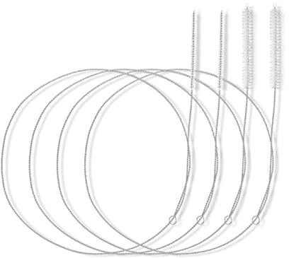 4 Cepillos de Limpieza extralargos, Cepillo de Limpieza de Tubo Flexible, Cepillo Limpia Tuberias, para Tubo de Botella y desagüe de refrigerador, Manguera, Pajita