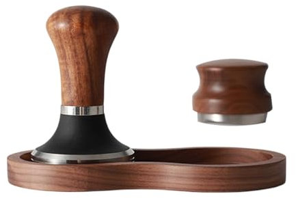 Jicyor Tampermatte, Tamperstation 51-53-58 mm Allgemein, Kaffee Tamping Matte, Tamper Station aus Holz, Tamping Station für Barista Zubehör Für Siebträger, Tamper Ablage in Form der Nummer 8 (Walnuss)