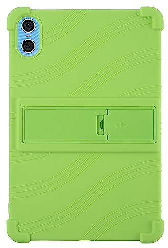 MQVQAUBST Étui for Tablette Teclast P85T 8 Pouces 2023, Coque en Silicone Souple, Antichoc et réglable avec Support(Green)