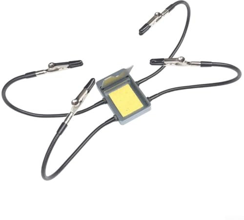 Third Hand Soldering, Soldering PCB Holder Tool, with Metal Base and Flexible Arms, Four Arms Helping Hands, for Repairs, Modeling,Various Crafts