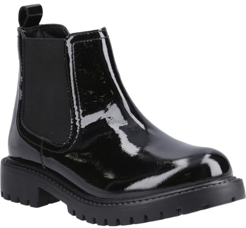 Hush Puppies Ariella Chelsea Leather Girls's Black Boots - UK 12