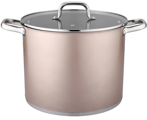 VIER- OLLA INOXIDABLE 24CM diámetro * 18cm altura, interior pulido con escala medidora, capacidad 8,15 Litros (276 Oz) Inducción