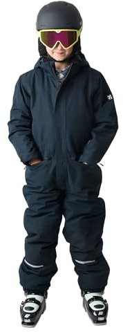 X-Trail Cortina Ski Overall Combinaison de Ski d'Hiver Imperméable 10000mm en Polyester pour Enfant Mixte avec Capuche Amovible