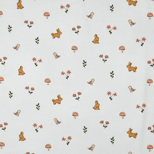 MAGAM-Stoffe Hoppelhase Kinder Jersey OEKO-TEX Meterware ab 50cm (Weiß)
