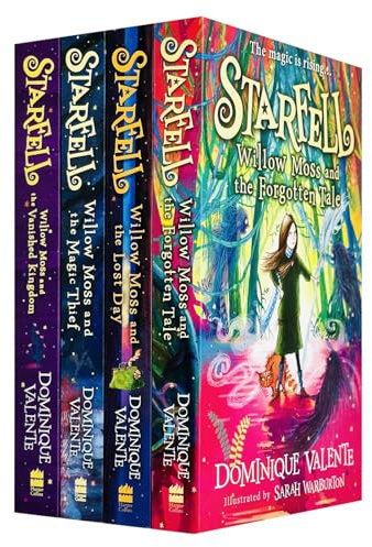 Starfell Series 4 Books Collection Set By Dominique Valente Inc Willow Moss and the Lost Day, Forgotten Tale, Vanished Kingdom & Magic Thief