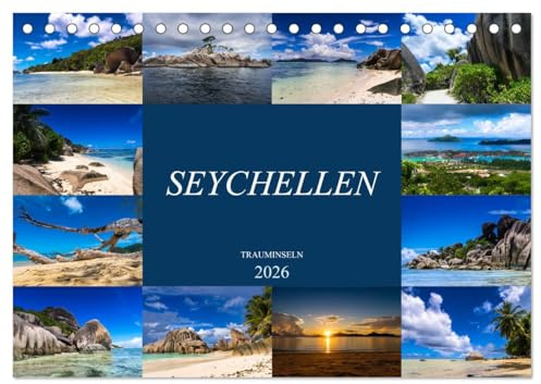 Trauminseln Seychellen (Tischkalender 2026 DIN A5 quer), CALVENDO Monatskalender: Paradies auf Erden - Seychellen (CALVENDO Natur)